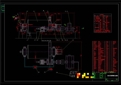磨机总装图CAD机械图纸