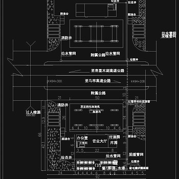 加油站平面布局CAD图纸