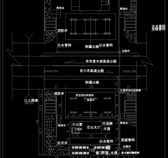 加油站平面布局CAD图纸