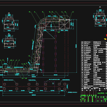 大倾角皮带机总图CAD机械图纸