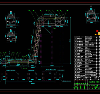 大倾角皮带机总图CAD机械图纸