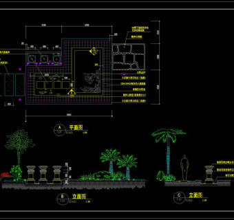 喷水石钵深化扩初cad图纸