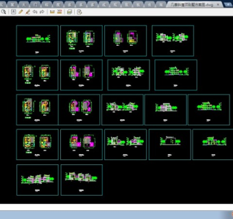 几套斜坡屋顶别墅cad设计方案图