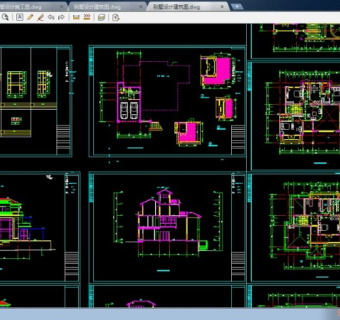 某三层带天台别墅cad设计建筑图纸