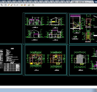 农村式别墅cad设计建筑施工图纸