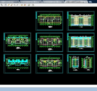 经典多层住宅楼建筑CAD平面立剖图