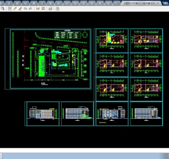 现代化6层全套办公楼CAD方案设计图