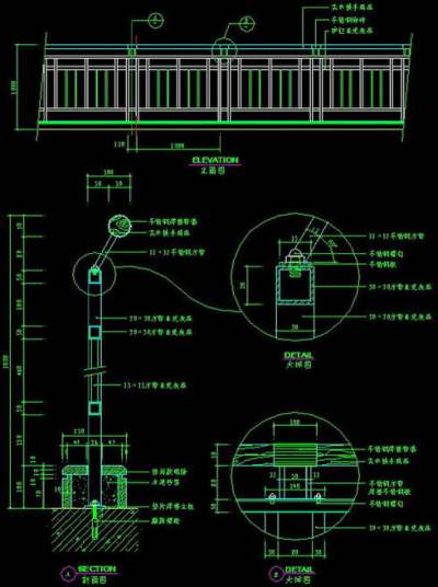 楼梯与栏杆cad