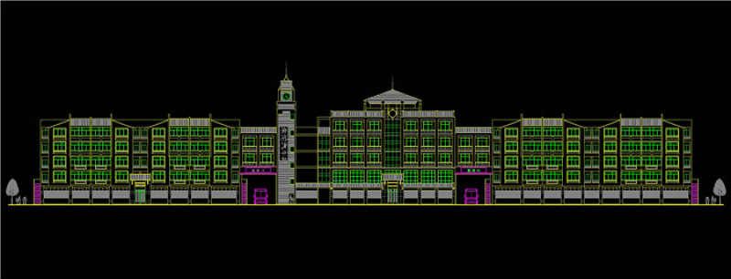 汽车站立面图CAD图纸