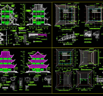 殿阁CAD景观图纸