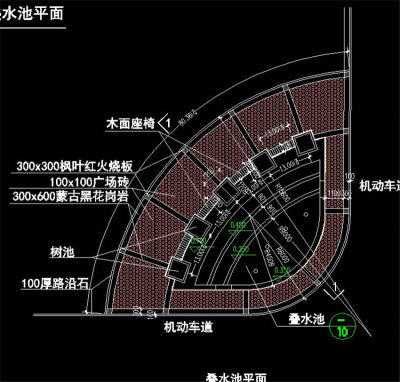 叠水池CAD景观图纸