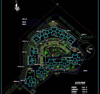 高层小区cad详图素材