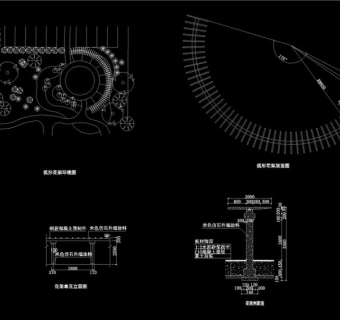花架设计素材CAD景观图纸