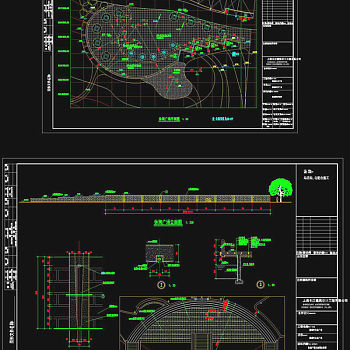 休闲广场cad景观图纸