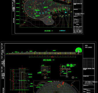 休闲广场cad景观图纸