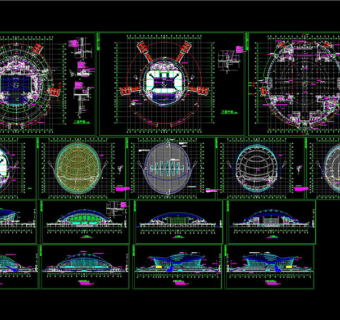 体育馆施工全图CAD图纸