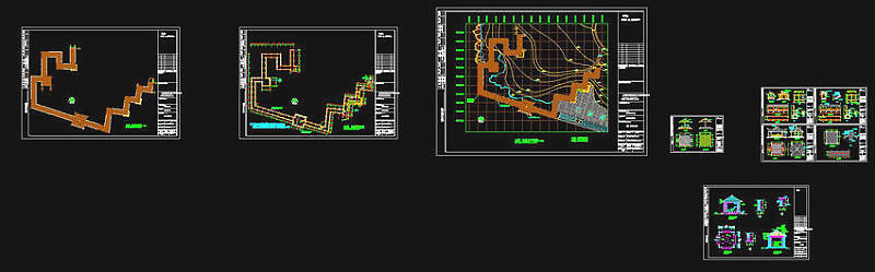 长廊水榭cad景观细部图纸