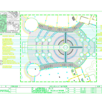 人形入口广场cad景观图纸