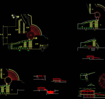 茶室cad景观图纸