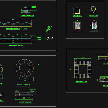 凳池cad细部景观