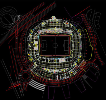 足球场场地规划CAD图纸