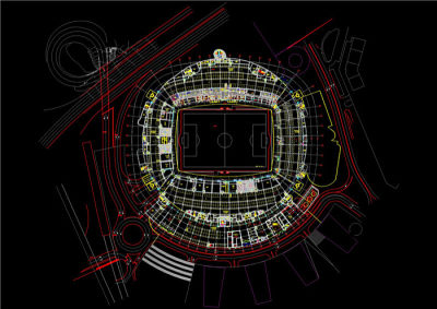 足球场场地规划CAD图纸