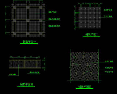 铺装cad景观细部图纸