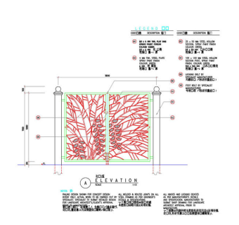 墙栏景观cad细部