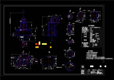 水平涡流选粉机CAD机械图纸