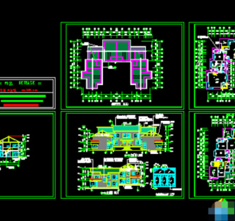 某民居式度假村CAD施工图免费下载