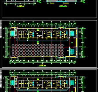 高中食堂建筑施工图CAD图纸