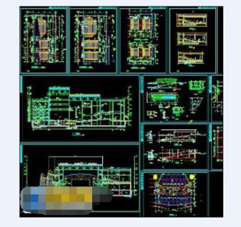 北方某影剧院cad施工建筑工程图3D模型