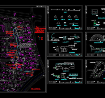 南昌某小区水景cad给排水设计图纸