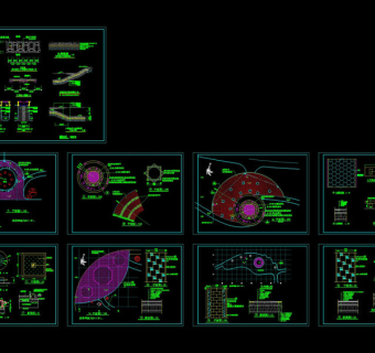 水池底和道路铺装坐法cad图纸