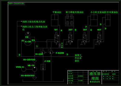 液压原理图cad机械工业图纸