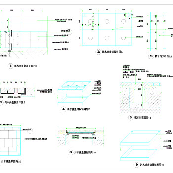 雨水，污水井盖，截水沟cad图纸3D模型