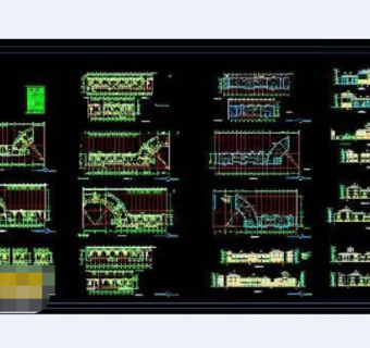 住宅区全套临街商铺cad建筑施工图纸