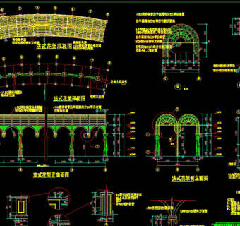 法式花架cad图纸