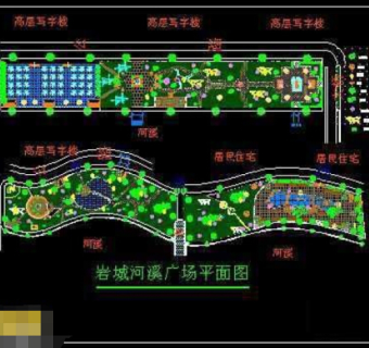 河岸景观cad规划设计施工图