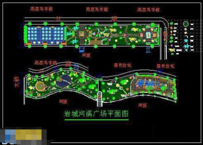 河岸景观cad规划设计施工图