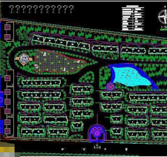 居住小区cad总平面规划图纸