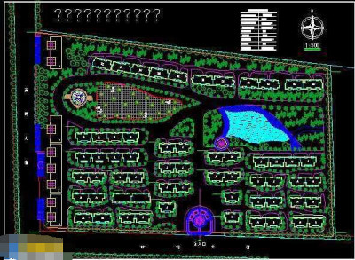 居住小区cad总平面规划图纸