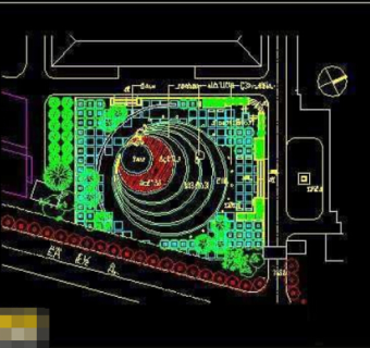 绿化广场cad总规划施工图纸