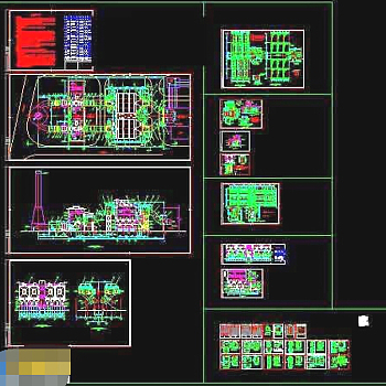 钢铁厂烧结机除尘系统cad施工设计图纸