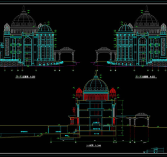 立面图景观cad图纸