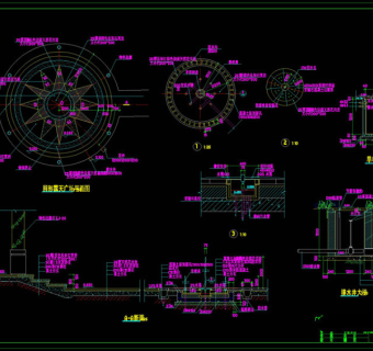 露天剧场广场cad图纸