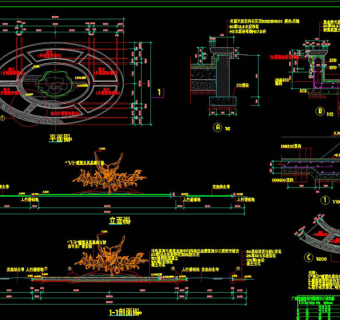 入口水池cad图纸