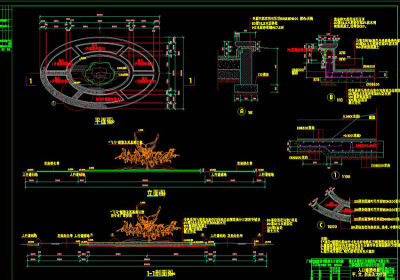 入口水池cad图纸