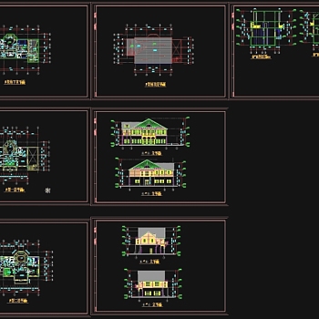 C型瑞典式别墅建筑施工图CAD图纸