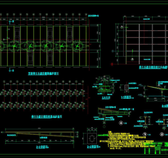双排停车场顶棚cad图纸